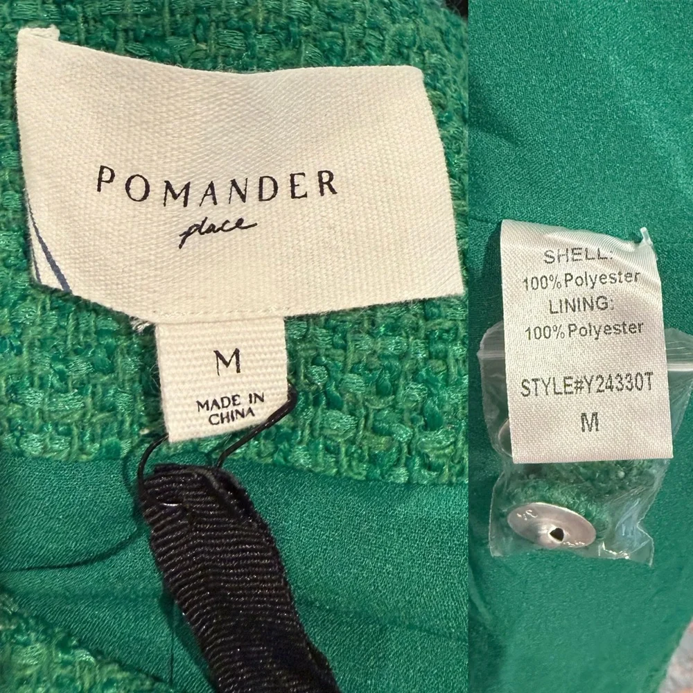 Pomander Place Emerald Green Tweed Bianca Dress Women’s Medium Tuckernuck - Picture 13 of 15